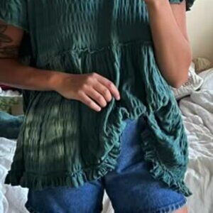 Urban Outfitters peplum style flowy teal top oversized Small